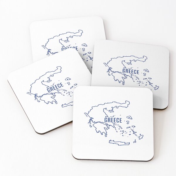 Item preview, Greece Blue Outline Map - Hellenic Adventure Awaits designed and sold by Soft Strength Studio.