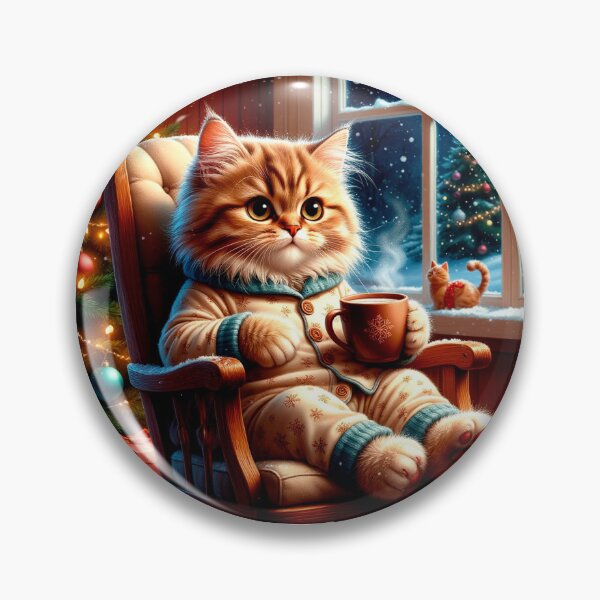 Item preview, Cozy New Year Cat by the Window – Warm Winter Night Art designed and sold by AmetistLight.