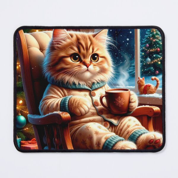 Item preview, Cozy New Year Cat by the Window – Warm Winter Night Art designed and sold by AmetistLight.