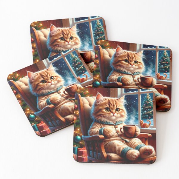 Item preview, Cozy New Year Cat by the Window – Warm Winter Night Art designed and sold by AmetistLight.