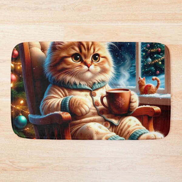 Item preview, Cozy New Year Cat by the Window – Warm Winter Night Art designed and sold by AmetistLight.