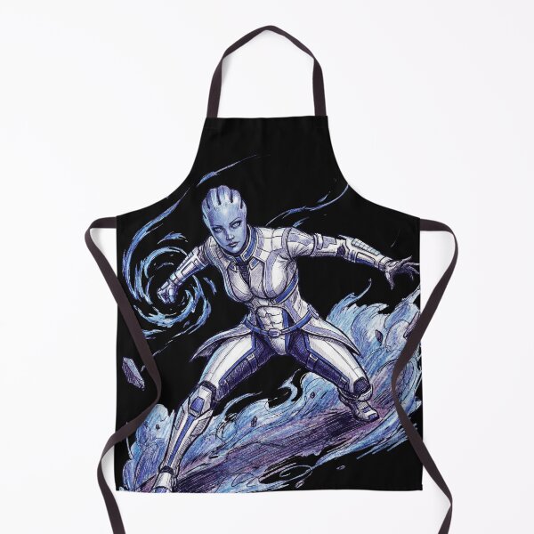 Item preview, Aria T'Loak Mass Effect Omega Queen Asari Crime Lord Afterlife Club Pirate Queen Blue Skin Biotic Fan Art Portrait Poster T-Shirt Sticker Print Gift designed and sold by Senpaiwaves.