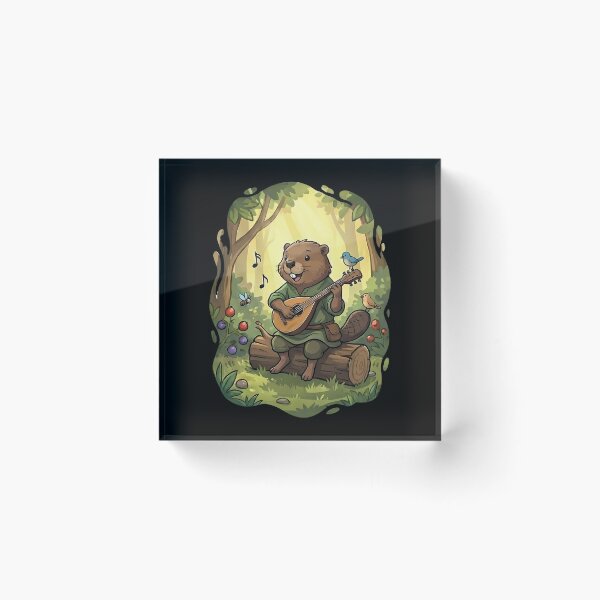 Item preview, Whimsical Forest Beaver Playing Mandolin designed and sold by k3rstman1.