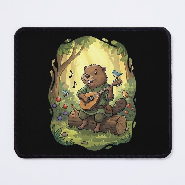 Item preview, Whimsical Forest Beaver Playing Mandolin designed and sold by k3rstman1.