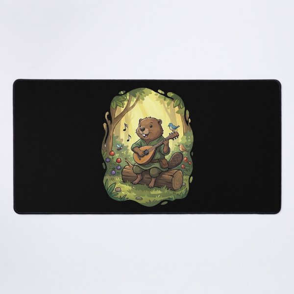 Item preview, Whimsical Forest Beaver Playing Mandolin designed and sold by k3rstman1.