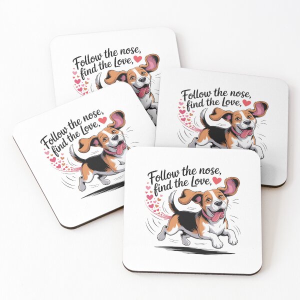 Item preview, Beagle Valentine Running Dog With Heart Trail Love Quote designed and sold by MuniraWearify.