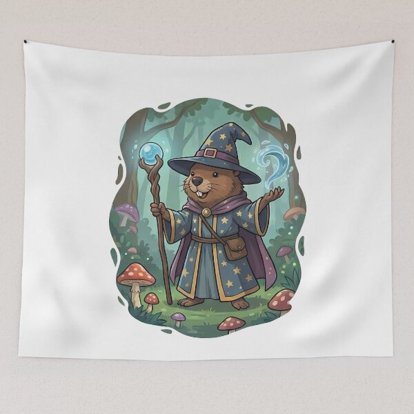 Item preview, Cute Magical Beaver Wizard Woodland Fantasy designed and sold by k3rstman1.