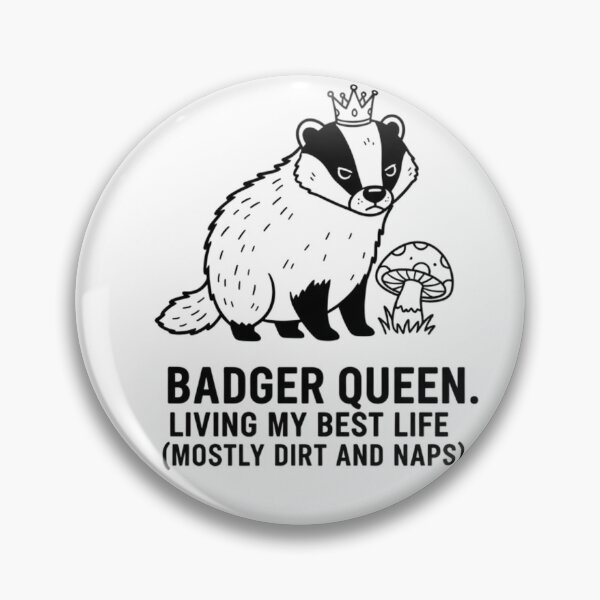 Item preview, Badger Queen Shirt - Living My Best Life Mostly Dirt and Naps - Funny Sarcastic Badger Tee - Goblincore Aesthetic Graphic T-Shirt - Relatable Introvert Gift - Woodland Animal Mushroom Art designed and sold by 247Creations.