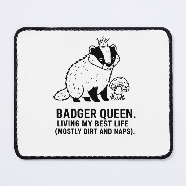 Item preview, Badger Queen Shirt - Living My Best Life Mostly Dirt and Naps - Funny Sarcastic Badger Tee - Goblincore Aesthetic Graphic T-Shirt - Relatable Introvert Gift - Woodland Animal Mushroom Art designed and sold by 247Creations.
