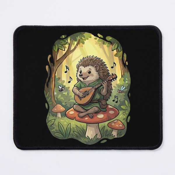 Item preview, Cute Hedgehog Playing Mandolin Woodland Scene designed and sold by k3rstman1.