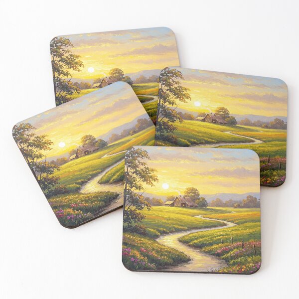 Item preview, Golden Hour Serenity: Idyllic Rustic Cabin Landscape designed and sold by Clavivs.