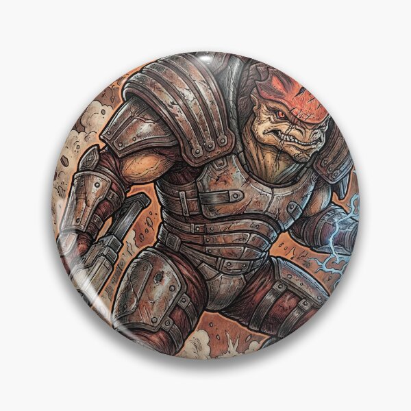 Item preview, Urdnot Wrex Mass Effect Krogan Battlemaster Genophage Cure Tuchanka Normandy Crew Quad Shotgun Biotic Charge Fan Art Portrait Poster T-Shirt Sticker Print Gift designed and sold by Senpaiwaves.