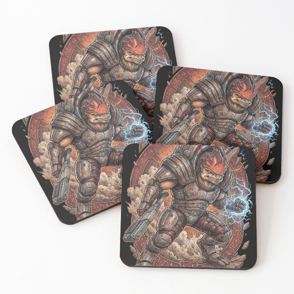 Item preview, Urdnot Wrex Mass Effect Krogan Battlemaster Genophage Cure Tuchanka Normandy Crew Quad Shotgun Biotic Charge Fan Art Portrait Poster T-Shirt Sticker Print Gift designed and sold by Senpaiwaves.