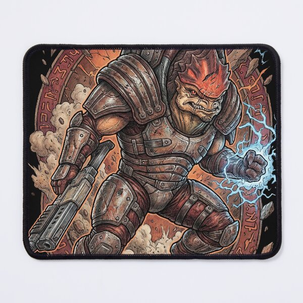 Item preview, Urdnot Wrex Mass Effect Krogan Battlemaster Genophage Cure Tuchanka Normandy Crew Quad Shotgun Biotic Charge Fan Art Portrait Poster T-Shirt Sticker Print Gift designed and sold by Senpaiwaves.