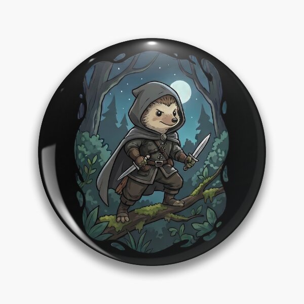 Item preview, Hedgehog Assassin Fantasy Forest Night Moon designed and sold by k3rstman1.