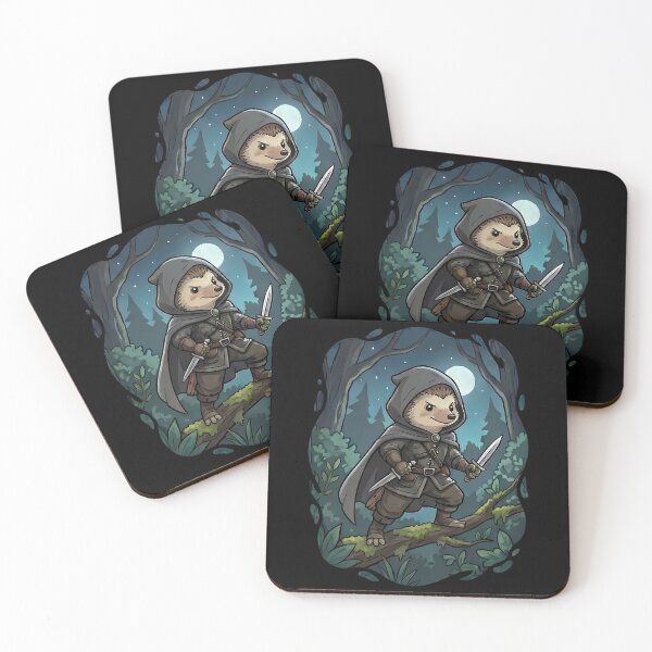 Item preview, Hedgehog Assassin Fantasy Forest Night Moon designed and sold by k3rstman1.