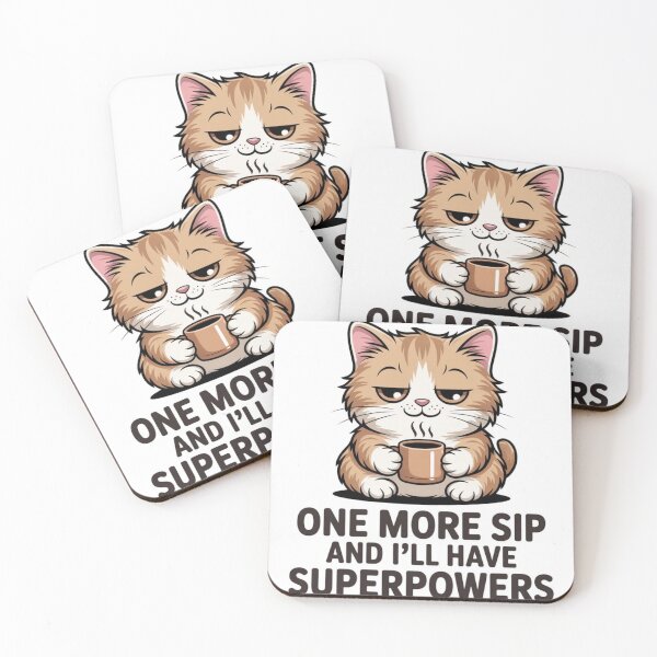 Item preview, Cat Coffee Super Powers Half-Closed Eyes designed and sold by ChameraDesign.