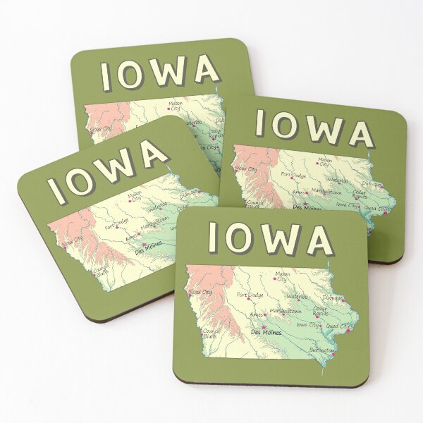 Item preview, Iowa State Map - Vintage Illustrated Topographic Design designed and sold by mashmosh.