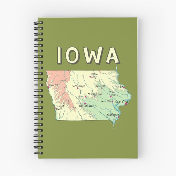 Item preview, Iowa State Map - Vintage Illustrated Topographic Design designed and sold by mashmosh.