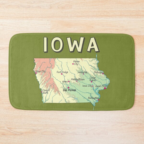 Item preview, Iowa State Map - Vintage Illustrated Topographic Design designed and sold by mashmosh.