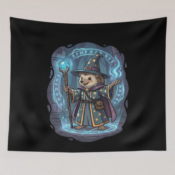 Item preview, Cute Hedgehog Wizard Magical Staff Fantasy designed and sold by k3rstman1.