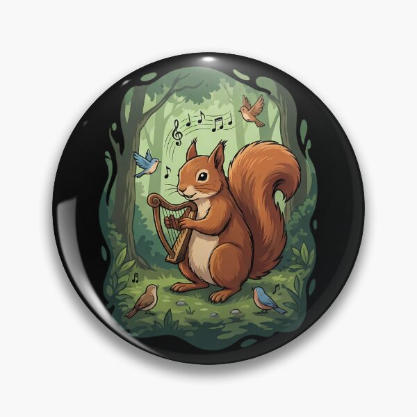 Item preview, Whimsical Squirrel Harpist Forest Music Birds designed and sold by k3rstman1.