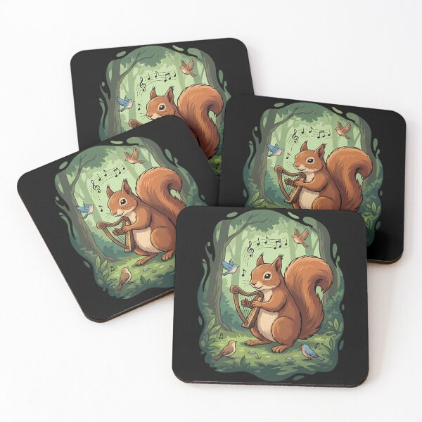 Item preview, Whimsical Squirrel Harpist Forest Music Birds designed and sold by k3rstman1.