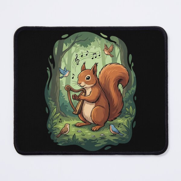 Item preview, Whimsical Squirrel Harpist Forest Music Birds designed and sold by k3rstman1.