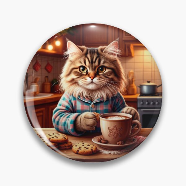 Item preview, Cozy Winter Cat in the Kitchen – Warm New Year Home Art designed and sold by AmetistLight.