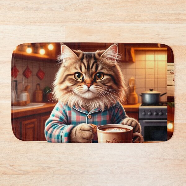 Item preview, Cozy Winter Cat in the Kitchen – Warm New Year Home Art designed and sold by AmetistLight.
