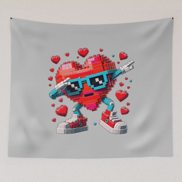 Item preview, Dabbing Heart Funny Valentines Day Bulding Block Builder Kid  designed and sold by FrankIsabel.