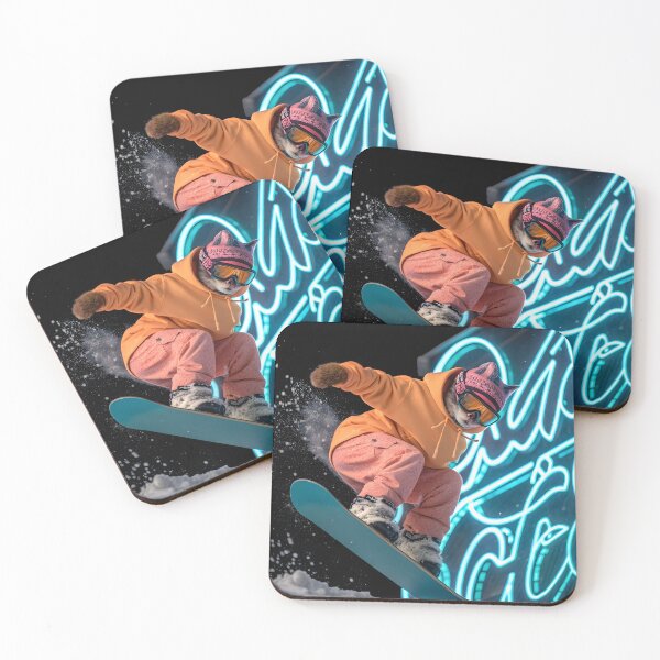 Item preview, Cat Snowboarding Streetwear Illustration designed and sold by Uglyandcute.