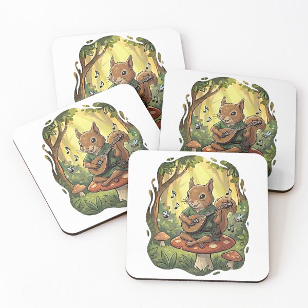 Item preview, Whimsical Forest Squirrel Bard Mandolin Player designed and sold by k3rstman1.