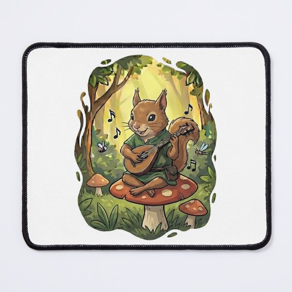 Item preview, Whimsical Forest Squirrel Bard Mandolin Player designed and sold by k3rstman1.