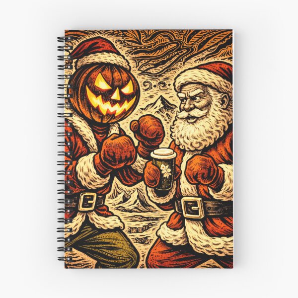 Item preview, Santa vs Headless Horseman - North Pole Boxing Match Christmas Fantasy Art designed and sold by TheHorsemanRidesAgain.
