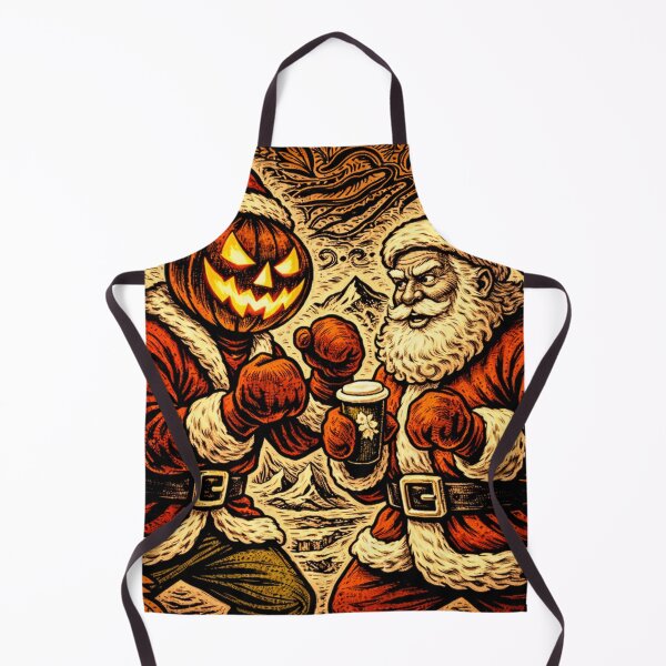 Item preview, Santa vs Headless Horseman - North Pole Boxing Match Christmas Fantasy Art designed and sold by TheHorsemanRidesAgain.