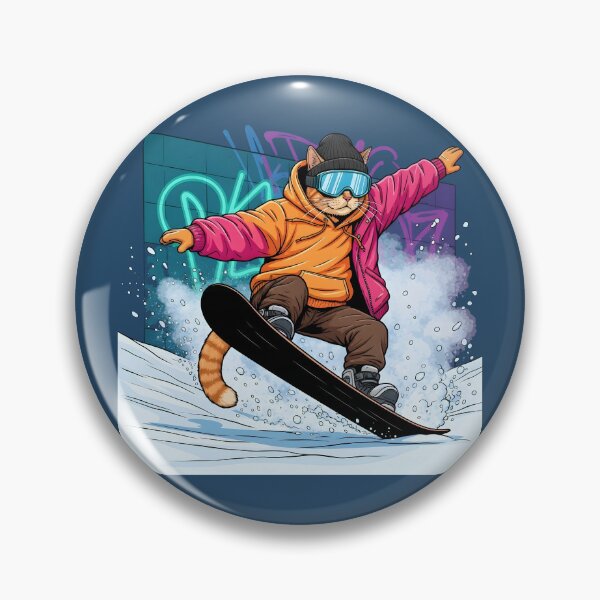 Item preview, Cat Snowboarding Streetwear Illustration designed and sold by Uglyandcute.