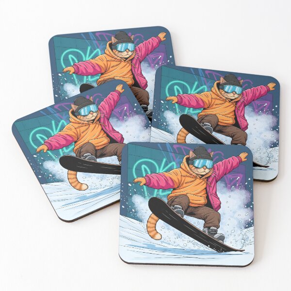Item preview, Cat Snowboarding Streetwear Illustration designed and sold by Uglyandcute.