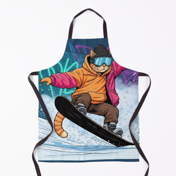 Item preview, Cat Snowboarding Streetwear Illustration designed and sold by Uglyandcute.