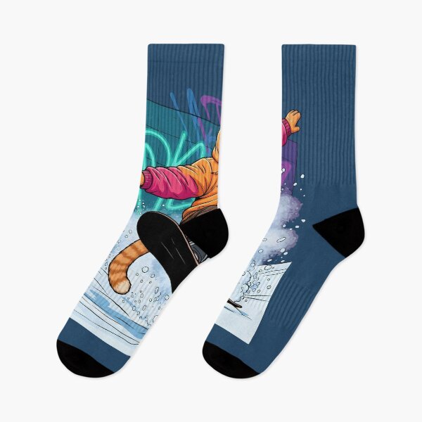 Item preview, Cat Snowboarding Streetwear Illustration designed and sold by Uglyandcute.
