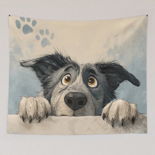Item preview, Central Asian Shepherd Peeking over Wall 01 designed and sold by Elisabeth Lucas.