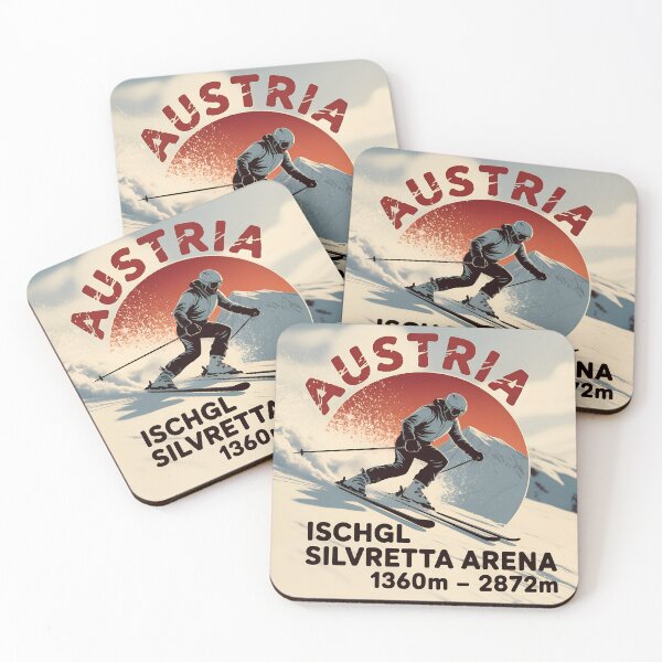 Item preview, Ischgl Silvretta Arena Austria Skiing  – Vintage Winter Sports Badge designed and sold by VividOrganica.