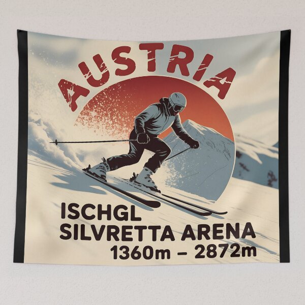 Item preview, Ischgl Silvretta Arena Austria Skiing  – Vintage Winter Sports Badge designed and sold by VividOrganica.