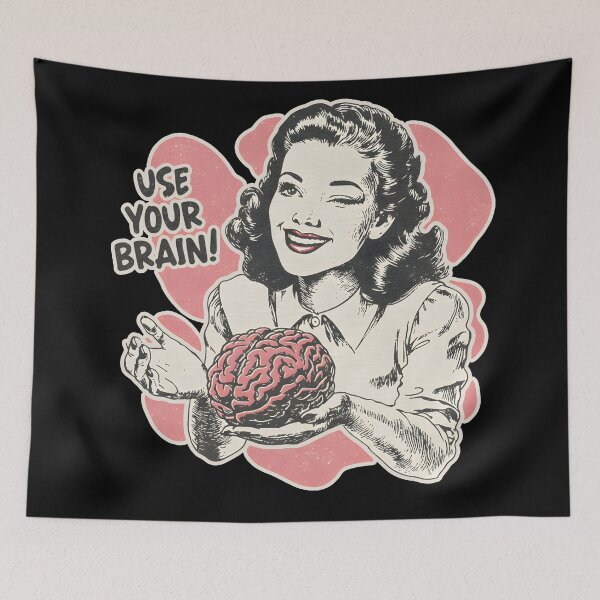 Item preview, Vintage Retro Comic Art Use Your Brain Sarcastic Design  designed and sold by DrawHandArt.