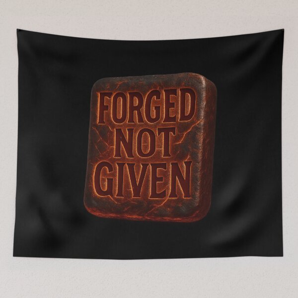 Item preview, FORGED NOT GIVEN - Molten Steel Typography designed and sold by MKreative Studio.
