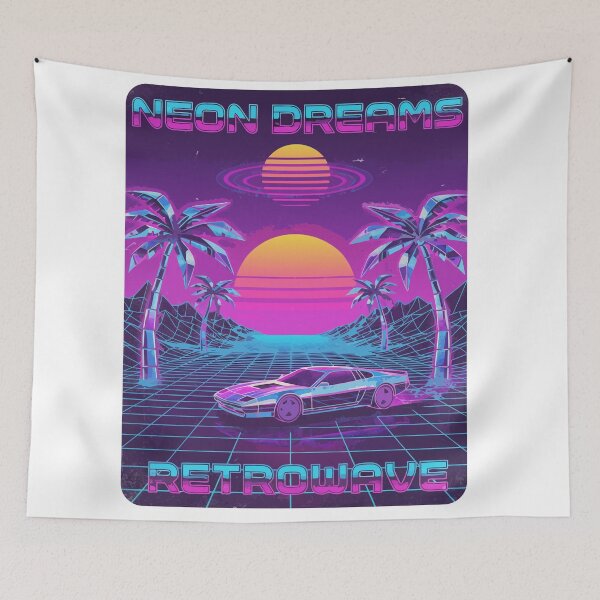 Item preview, Neon Dreams Retro wave – Synthwave Sunset Vaporwave T-Shirt designed and sold by ArtiFize Store.