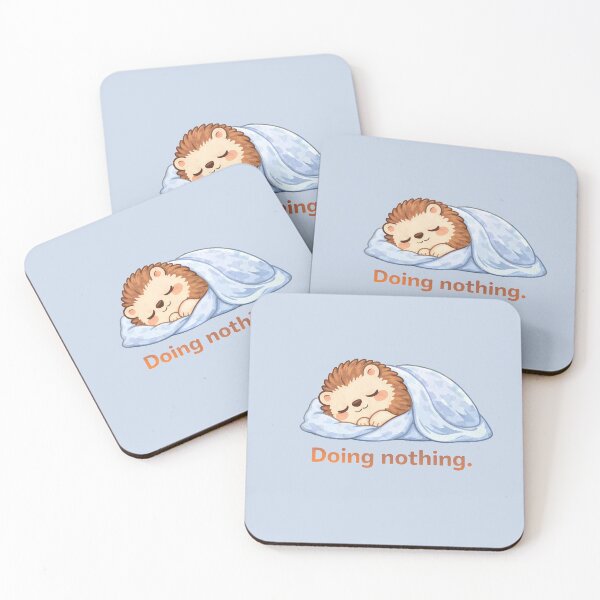 Item preview, Doing Nothing Hedgehog – Cozy Lazy Mood Quote, Cute Self Care designed and sold by Still Breathing Studio.