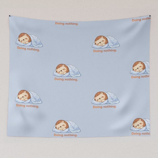 Item preview, Doing Nothing Hedgehog – Cozy Lazy Mood Quote, Cute Self Care designed and sold by Still Breathing Studio.