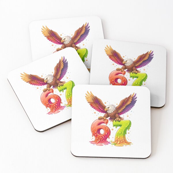 Item preview, Epic 6 7 Eagle Meme Flying High Melting Numbers Dripping Style Illustration designed and sold by bilal sibgui.