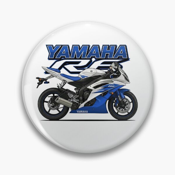 Artikelvorschau, Yamaha R6 2006 Weiß & Blau – Yamaha Racing Seitenansicht Vektor entworfen und verkauft von enzoade.
